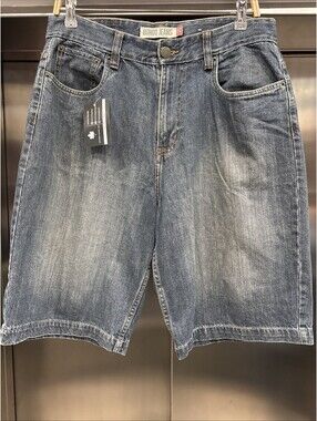 Men’s Bongo 32 Blue Classic Flat Front Jean Shorts